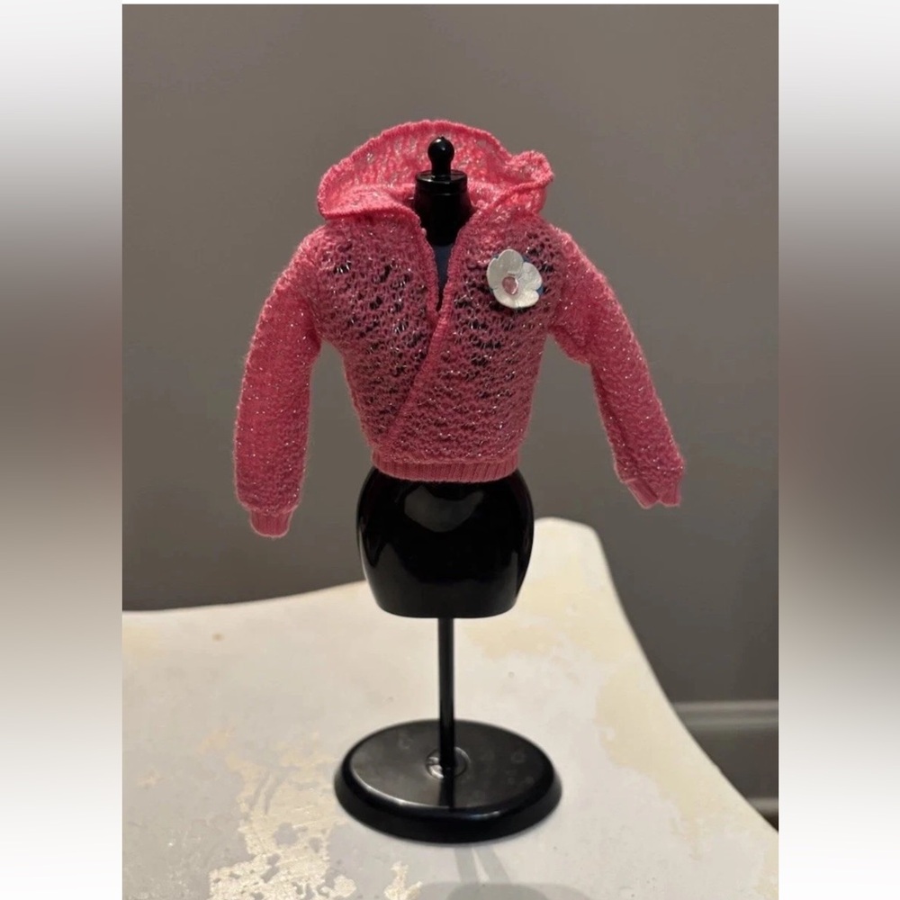 2005 Barbie Doll Fashion Fever Pink Mauve Sparkle Jacket Hippy Boho Flower HTF